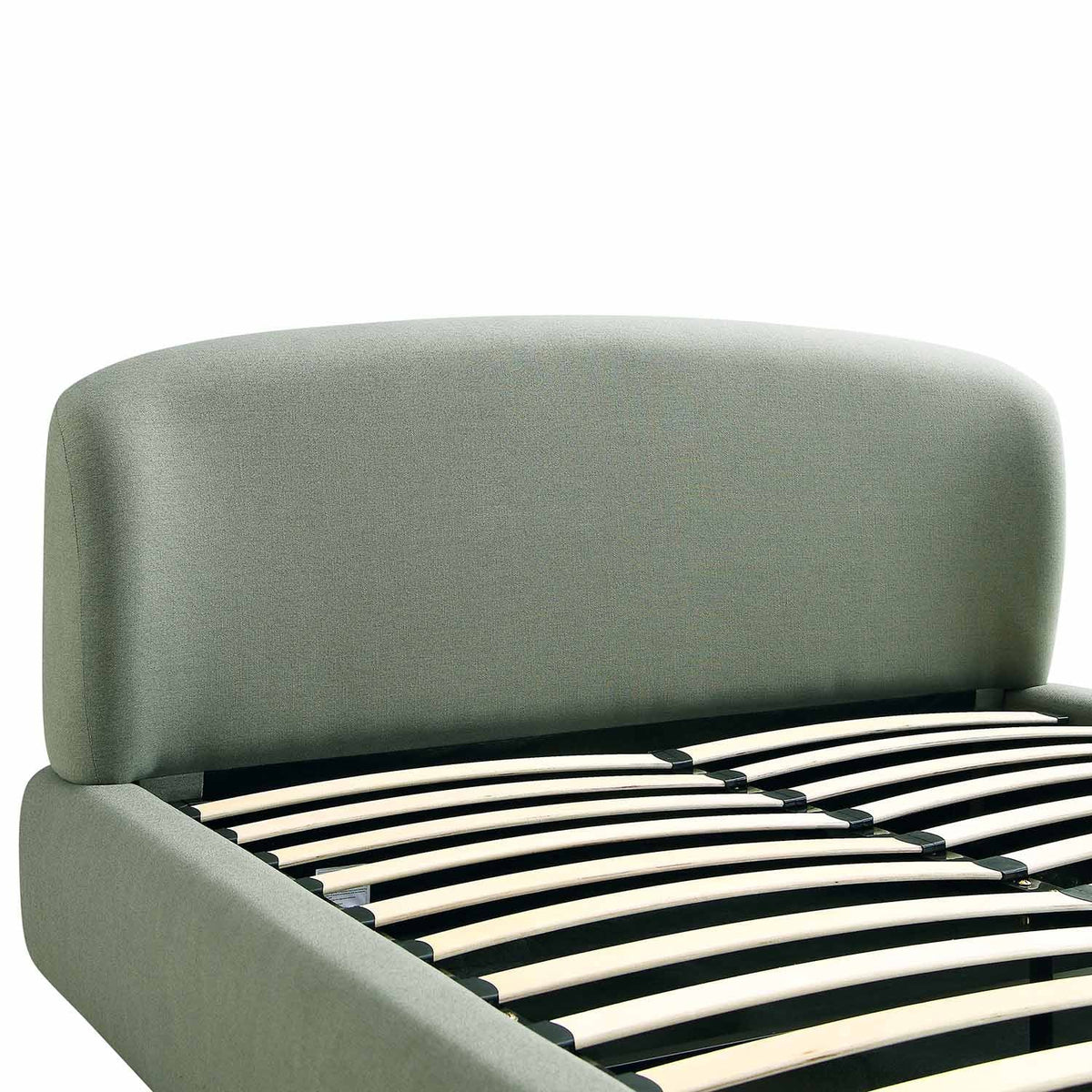 Constance Winged Headboard Ottoman Storage Bed in Olive Linen