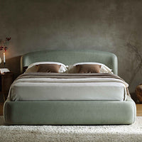 Constance Winged Headboard Ottoman Storage Bed in Olive Linen – image 55 of 69
