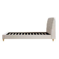 Leamington Deep-Buttoned Upholstered Bed in Oatmeal Fabric – image 8 of 29