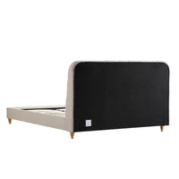 Leamington Deep-Buttoned Upholstered Bed in Oatmeal Fabric – image 9 of 29