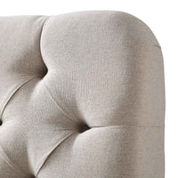 Leamington Deep-Buttoned Upholstered Bed in Oatmeal Fabric – image 11 of 29