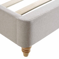 Leamington Deep-Buttoned Upholstered Bed in Oatmeal Fabric – image 12 of 29