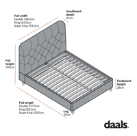Leamington Deep-Buttoned Upholstered Bed in Oatmeal Fabric – image 6 of 29