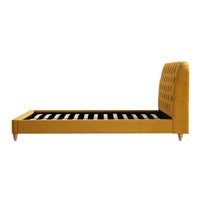 Leamington Deep-Buttoned Upholstered Bed in Turmeric Yellow Velvet – image 22 of 29
