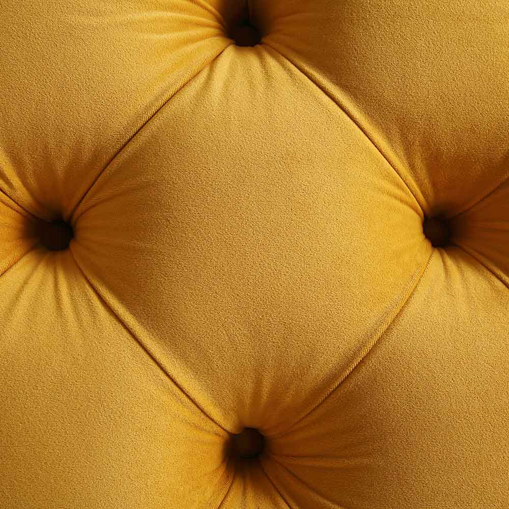 Leamington Deep-Buttoned Upholstered Bed in Turmeric Yellow Velvet