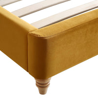 Leamington Deep-Buttoned Upholstered Bed in Turmeric Yellow Velvet – image 27 of 29