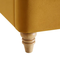 Leamington Deep-Buttoned Upholstered Bed in Turmeric Yellow Velvet – image 28 of 29