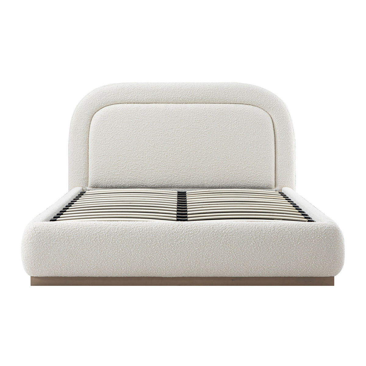 Luella Upholstered Wooden Plinth Base Storage Bed in Ecru Boucle