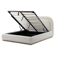 Luella Upholstered Wooden Plinth Base Storage Bed in Ecru Boucle – image 9 of 38