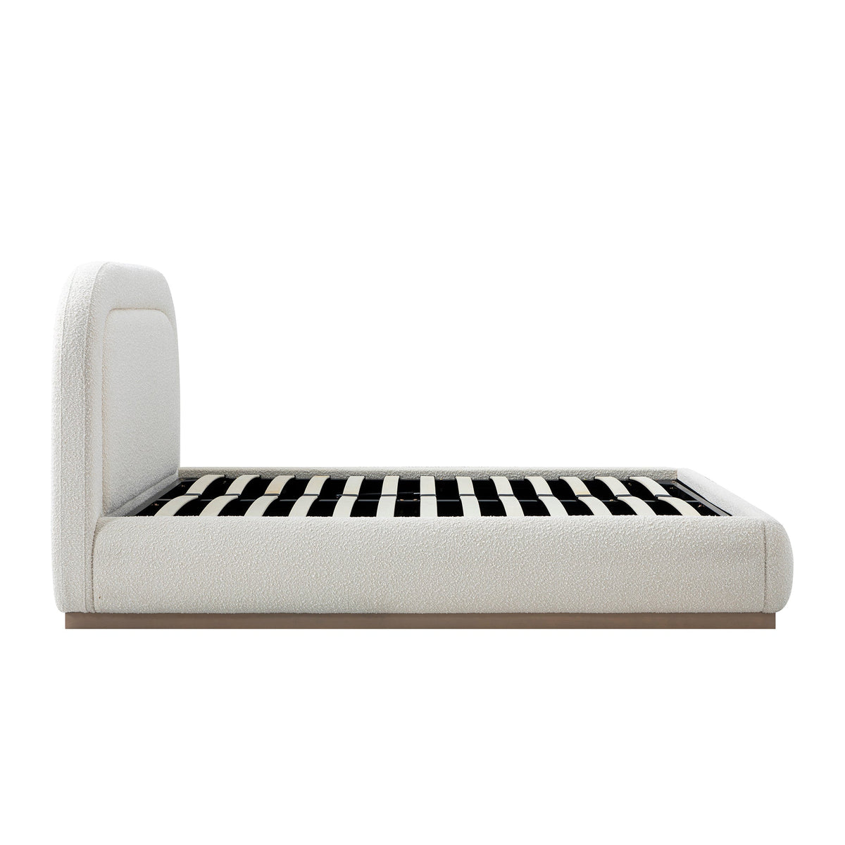 Luella Upholstered Wooden Plinth Base Storage Bed in Ecru Boucle