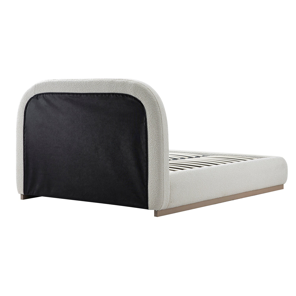 Luella Upholstered Wooden Plinth Base Storage Bed in Ecru Boucle