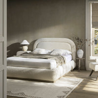 Luella Upholstered Wooden Plinth Base Storage Bed in Ecru Boucle – image 2 of 38