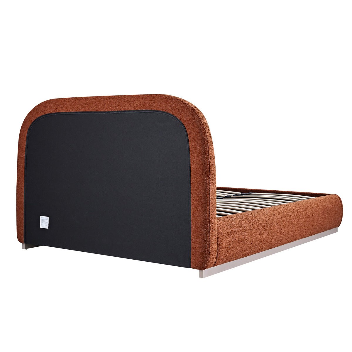Luella Upholstered Wooden Plinth Base Storage Bed in Rust Boucle