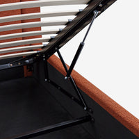 Luella Upholstered Wooden Plinth Base Storage Bed in Rust Boucle – image 37 of 38
