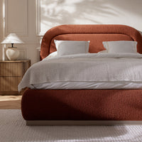 Luella Upholstered Wooden Plinth Base Storage Bed in Rust Boucle – image 21 of 38