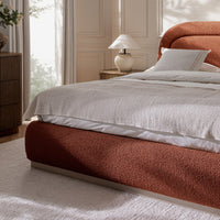 Luella Upholstered Wooden Plinth Base Storage Bed in Rust Boucle – image 23 of 38