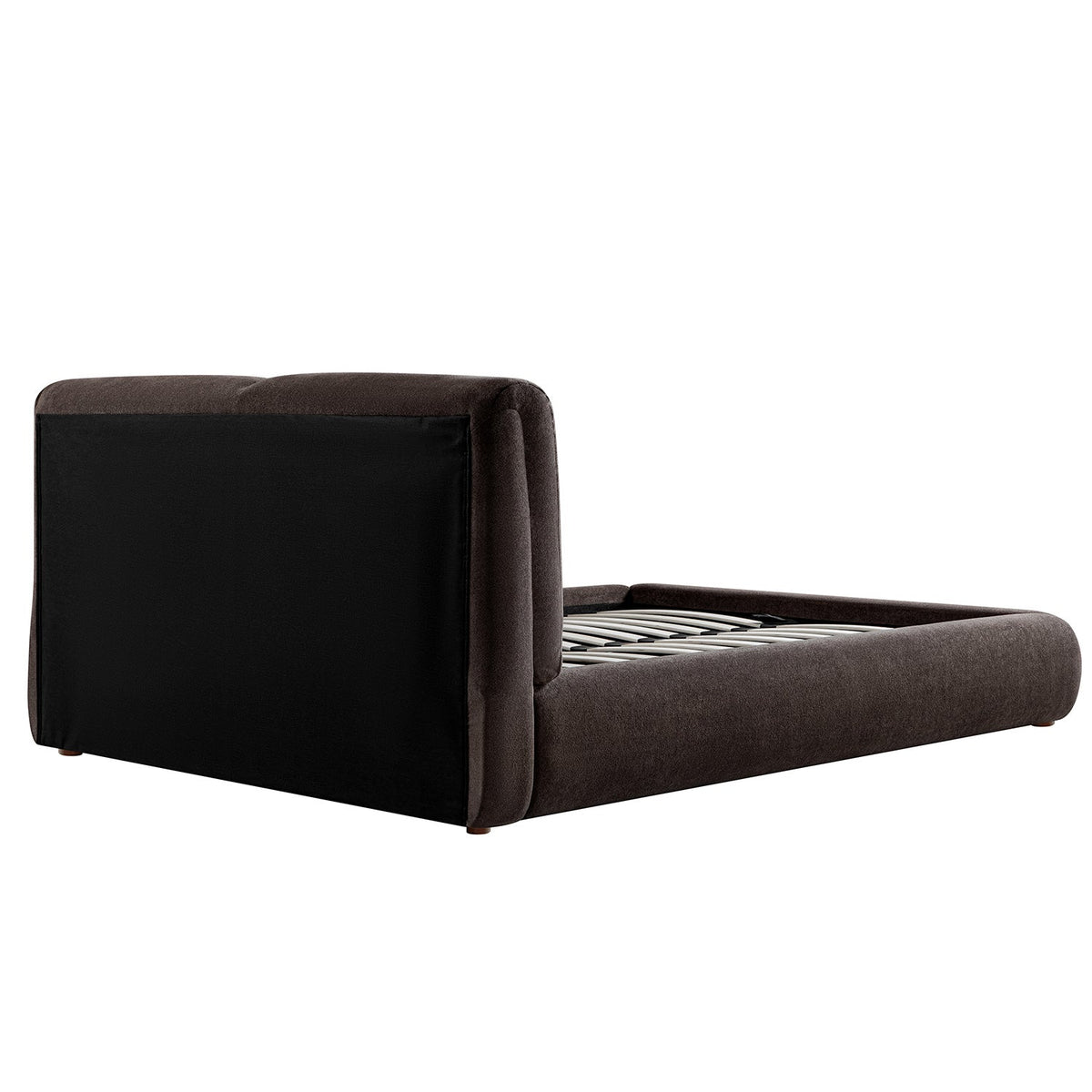 Thera Pillow Headboard Upholstered Bed in Cocoa Chenille