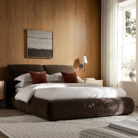 Thera Pillow Headboard Upholstered Bed in Cocoa Chenille – image 21 of 79