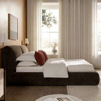 Thera Pillow Headboard Upholstered Bed in Cocoa Chenille – image 23 of 79