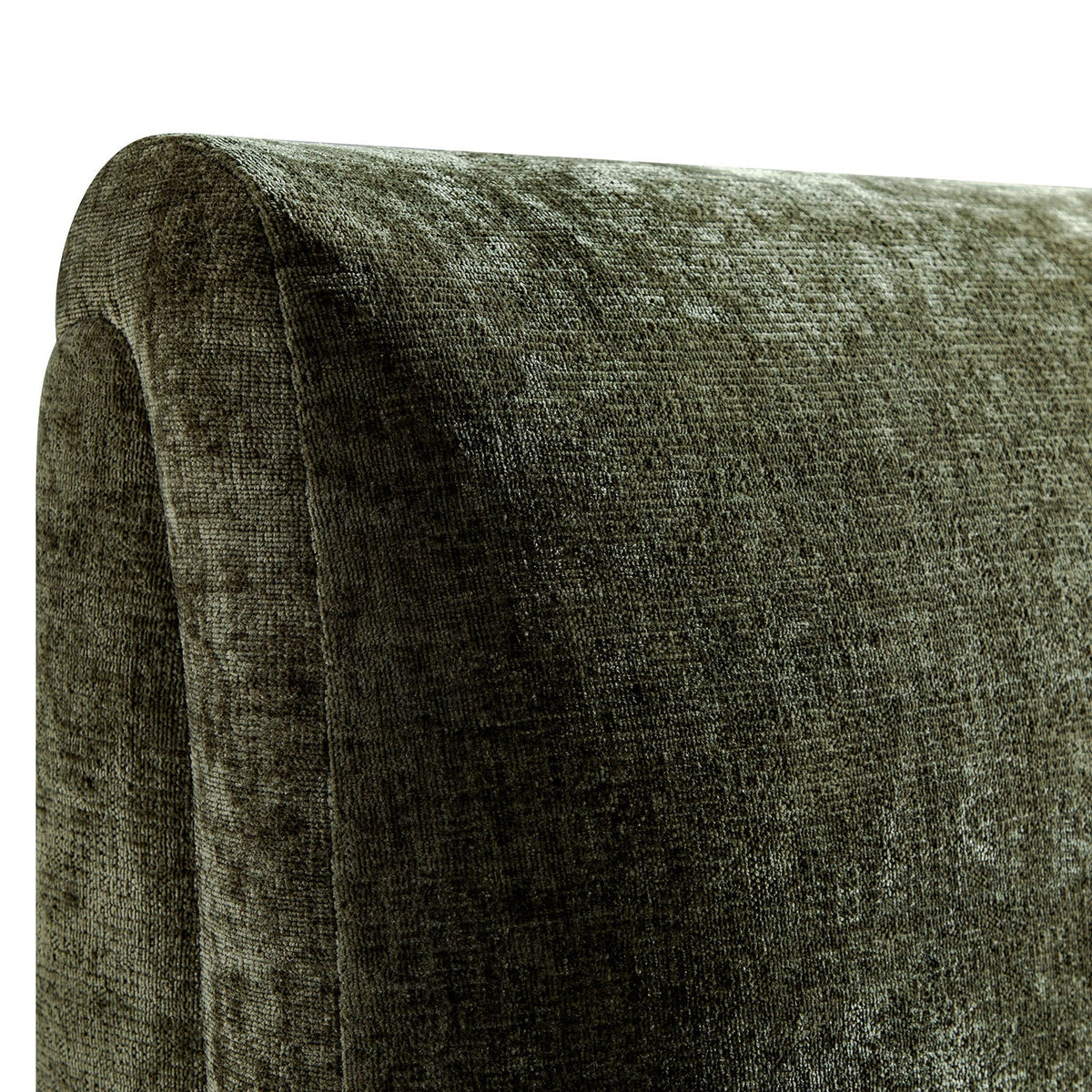 Thera Pillow Headboard Upholstered Bed in Moss Green Chenille