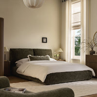 Thera Pillow Headboard Upholstered Bed in Moss Green Chenille – image 60 of 79