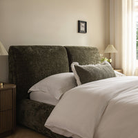 Thera Pillow Headboard Upholstered Bed in Moss Green Chenille – image 64 of 79