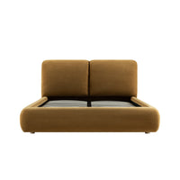 Thera Pillow Headboard Upholstered Bed in Burnt Ochre Chenille – image 9 of 79