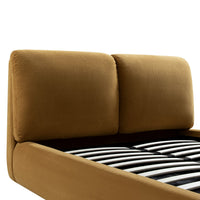 Thera Pillow Headboard Upholstered Bed in Burnt Ochre Chenille – image 16 of 79