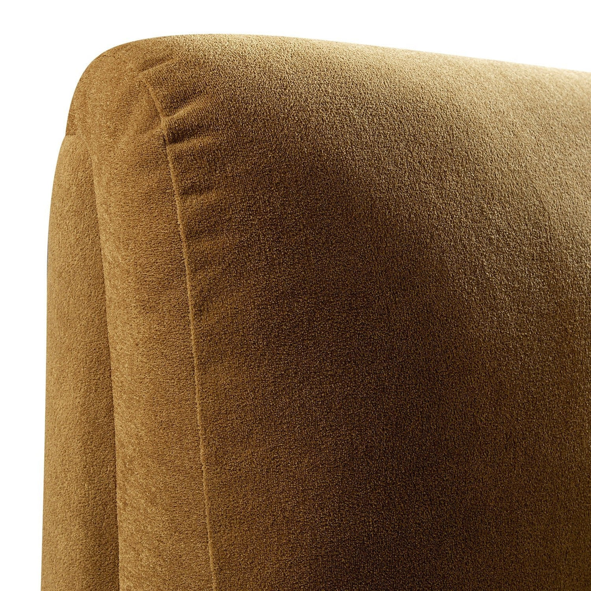Thera Pillow Headboard Upholstered Bed in Burnt Ochre Chenille