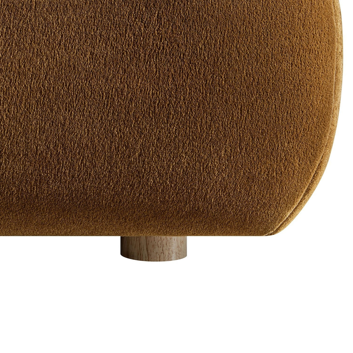 Thera Pillow Headboard Upholstered Bed in Burnt Ochre Chenille