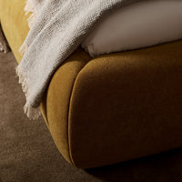 Thera Pillow Headboard Upholstered Bed in Burnt Ochre Chenille – image 8 of 79