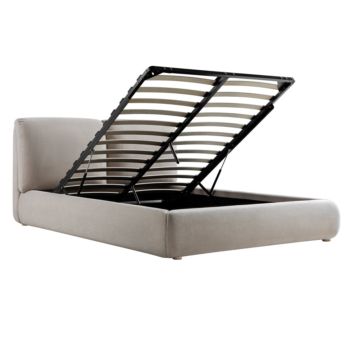 Thera Pillow Headboard Upholstered Bed in Fawn Chenille