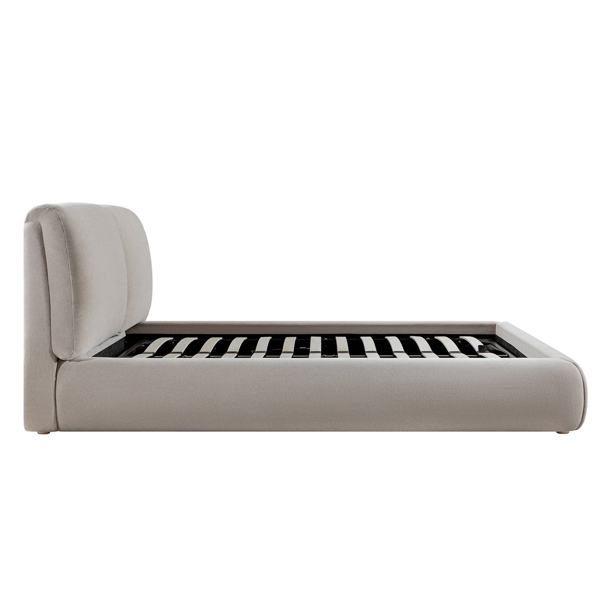 Thera Pillow Headboard Upholstered Bed in Fawn Chenille
