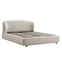 Constance Winged Headboard Ottoman Storage Bed in Beige Linen – image 5 of 69