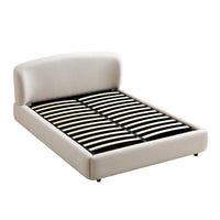 Constance Winged Headboard Ottoman Storage Bed in Beige Linen – image 8 of 69