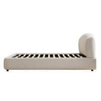 Constance Winged Headboard Ottoman Storage Bed in Beige Linen – image 10 of 69