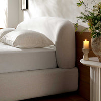 Constance Winged Headboard Ottoman Storage Bed in Beige Linen – image 4 of 69