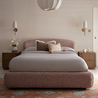 Constance Winged Headboard Ottoman Storage Bed in Musk Blush Boucle – image 33 of 69