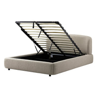 Constance Winged Headboard Ottoman Storage Bed in Light Taupe Boucle – image 26 of 69