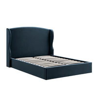 Kimberly Winged Upholstered Storage Bed in Aegean Blue Velvet – image 9 of 88