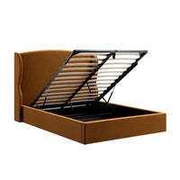 Kimberly Winged Upholstered Storage Bed in Cinnamon Velvet – image 29 of 88