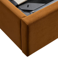 Kimberly Winged Upholstered Storage Bed in Cinnamon Velvet – image 36 of 88