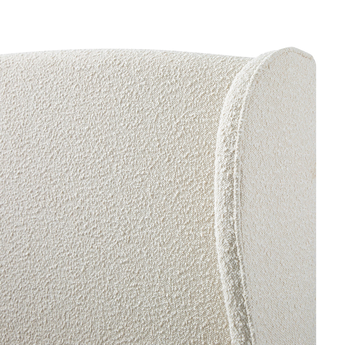 Kimberly Winged Upholstered Storage Bed in Ecru Boucle