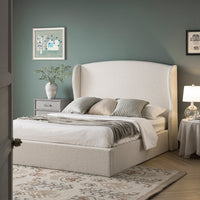 Kimberly Winged Upholstered Storage Bed in Ecru Boucle – image 37 of 88