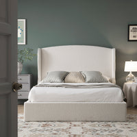 Kimberly Winged Upholstered Storage Bed in Ecru Boucle – image 38 of 88