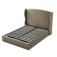 Kimberly Winged Upholstered Storage Bed in Taupe Velvet – image 80 of 88