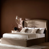 Kimberly Winged Upholstered Storage Bed in Taupe Velvet – image 72 of 88