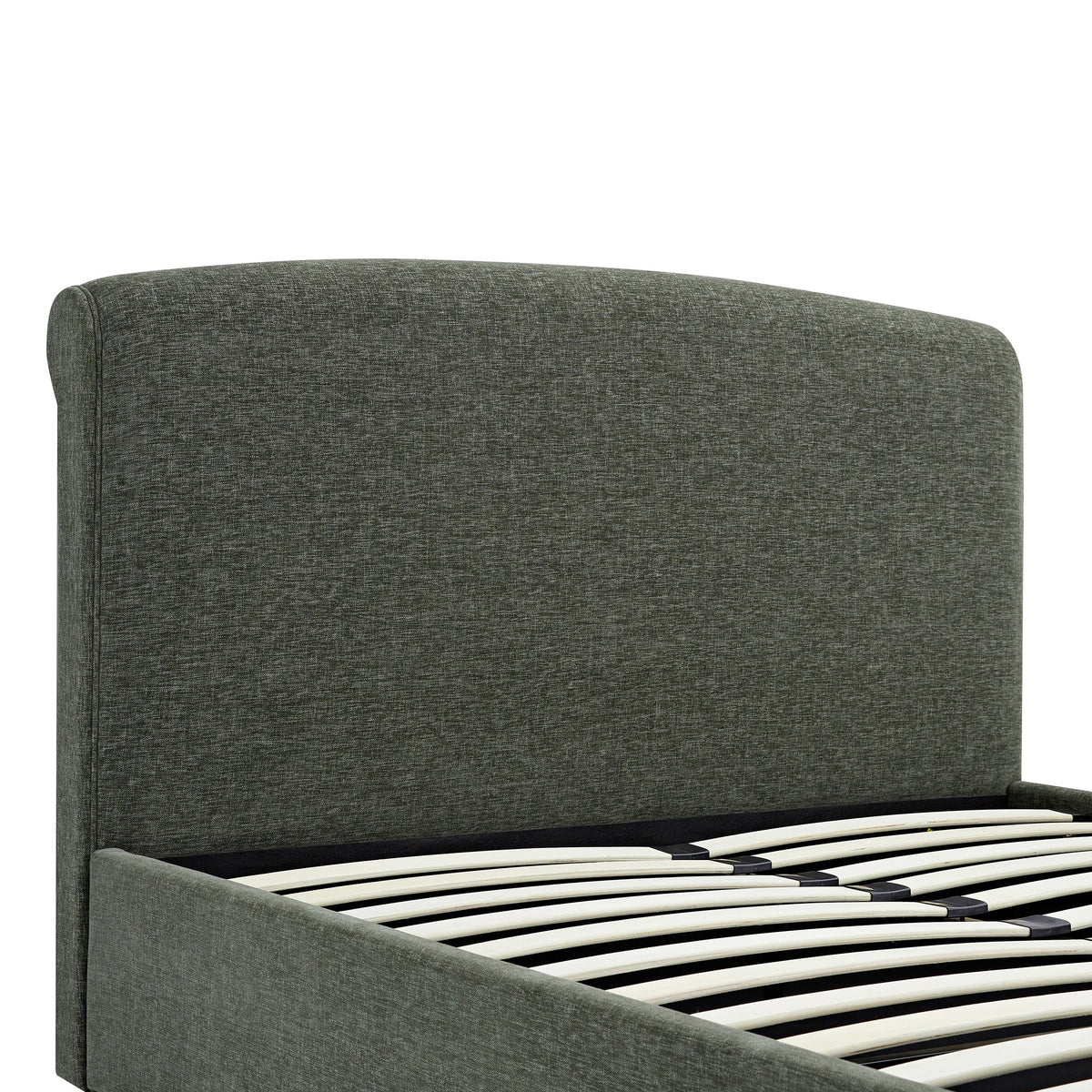 Porchester Ottoman Storage Sleigh Bed in Forest Green Chenille