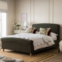 Porchester Ottoman Storage Sleigh Bed in Forest Green Chenille – image 1 of 40