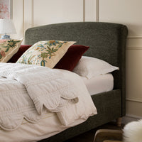 Porchester Ottoman Storage Sleigh Bed in Forest Green Chenille – image 5 of 40